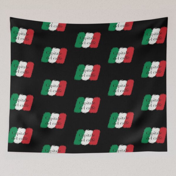Item preview, Capitale del caffe (capital of coffee) simple Italian designer logo with Italian flag colours designed and sold by GeoffBeattie.