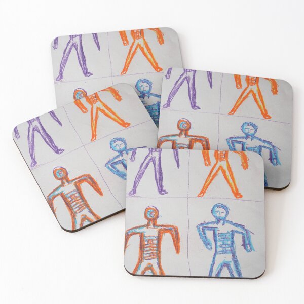 Item preview, Abstract Dancing Men - Oil Pastel designed and sold by AgozieArt.