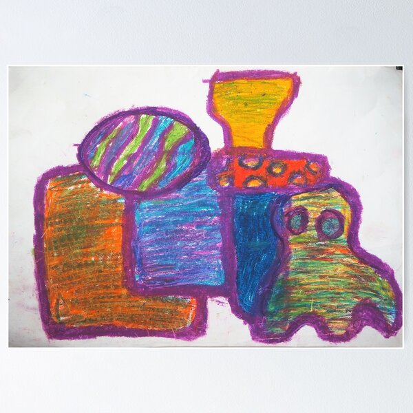 Item preview, Abstract Shapes - Oil Pastel designed and sold by AgozieArt.