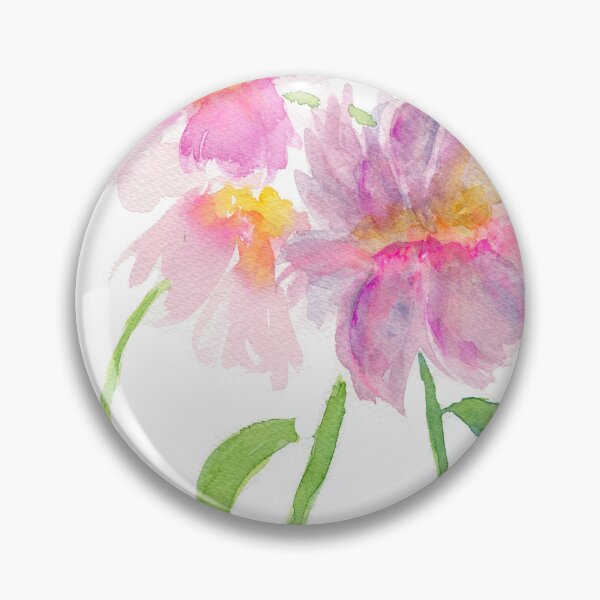 Item preview, Pink peony flowers original watercolor painting designed and sold by AnissaF.