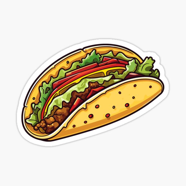 Item preview, Taco fast food cartoon clip art designed and sold by Eckperg.