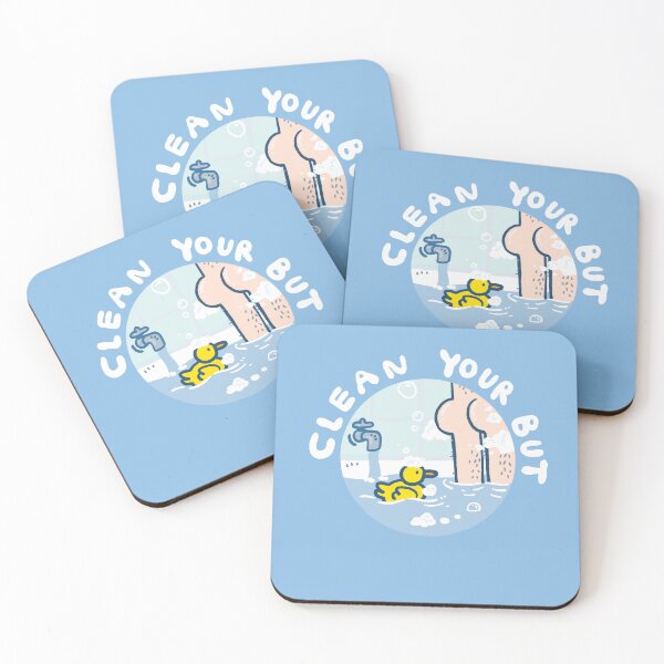 Item preview, Clean your but badge designed and sold by Childish by Design.