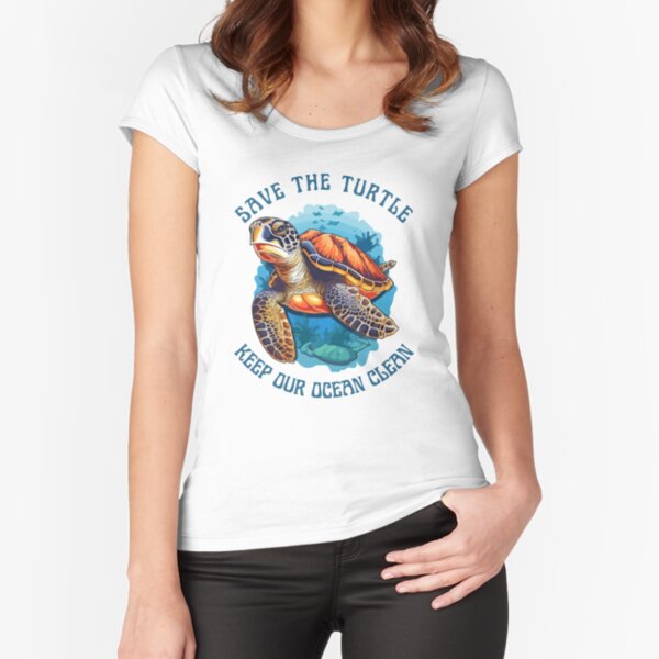 Women's Save The Ocean Turtle Print T-shirt – Save Our Ocean Official