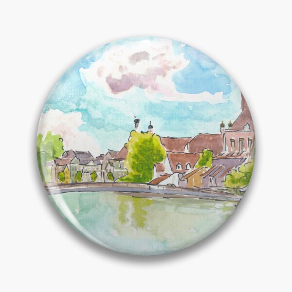 Item preview, Landshut at the Isar river view from the Lände towards Hl Geist designed and sold by artshop77.