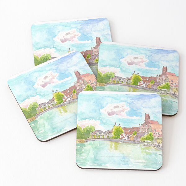 Item preview, Landshut at the Isar river view from the Lände towards Hl Geist designed and sold by artshop77.