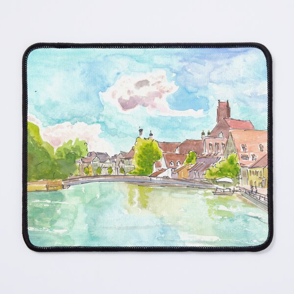 Item preview, Landshut at the Isar river view from the Lände towards Hl Geist designed and sold by artshop77.