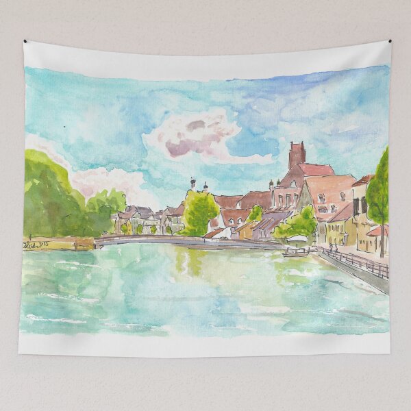 Item preview, Landshut at the Isar river view from the Lände towards Hl Geist designed and sold by artshop77.