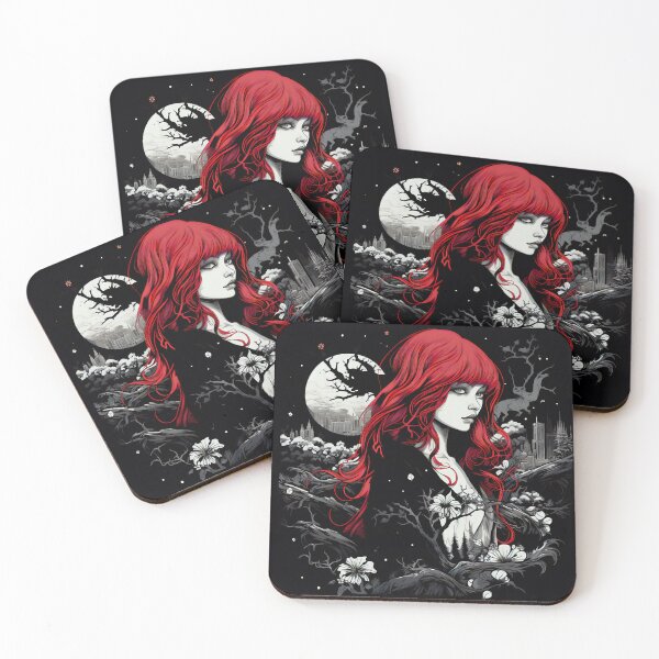 Artikelvorschau, Ukiyo-e Fairy Tale Female Empowerment Black and White Female Portrait entworfen und verkauft von BrandonArtWorld.