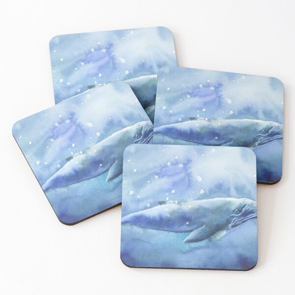 Item preview, Colorful watercolor painting humpback whale nautical ocean artwork designed and sold by rfoxphoto.