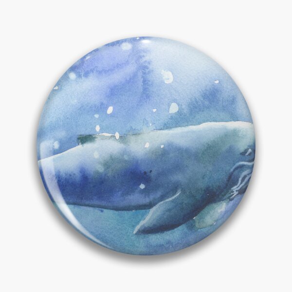 Item preview, Colorful watercolor painting humpback whale nautical ocean artwork designed and sold by rfoxphoto.