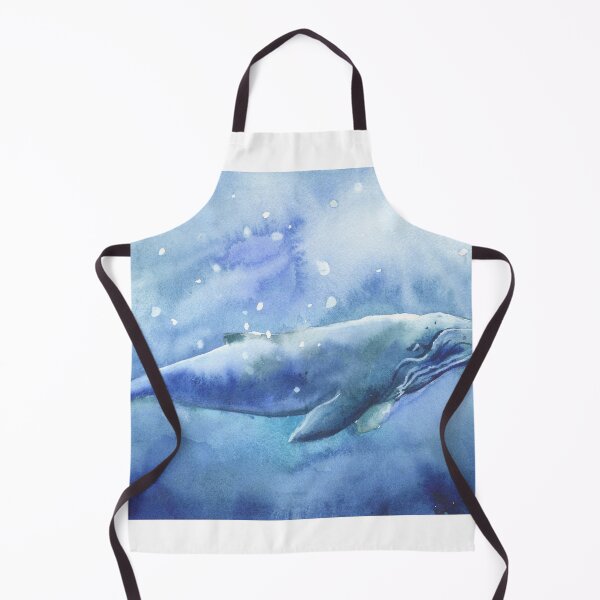 Item preview, Colorful watercolor painting humpback whale nautical ocean artwork designed and sold by rfoxphoto.