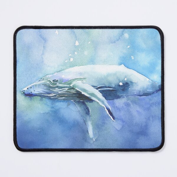 Item preview, Colorful watercolor painting humpback whale nautical ocean designed and sold by rfoxphoto.