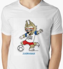 russia 2018 mascot world cup ketan Men's V-Neck T-Shirt