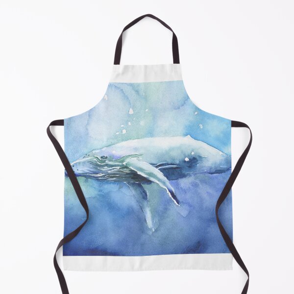 Item preview, Colorful watercolor painting humpback whale nautical ocean designed and sold by rfoxphoto.