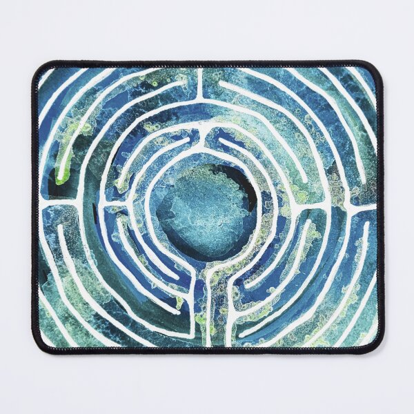 Item preview, Watercolor Labyrinth Blue designed and sold by heartsake.