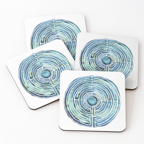 Item preview, Watercolor Labyrinth Blue designed and sold by heartsake.