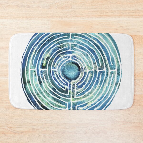 Item preview, Watercolor Labyrinth Blue designed and sold by heartsake.