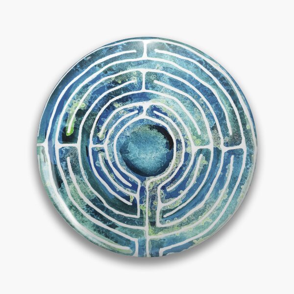 Item preview, Watercolor Labyrinth Blue designed and sold by heartsake.