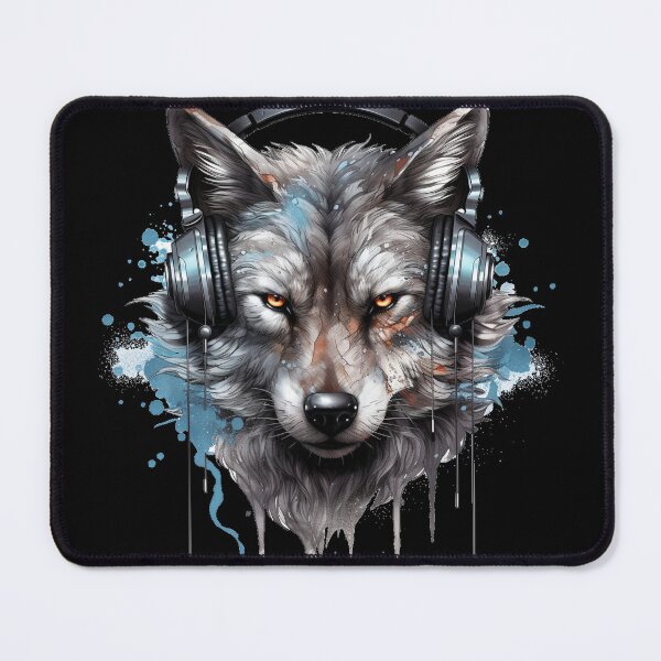 Item preview, Lobo con auriculares designed and sold by blacedesigns.