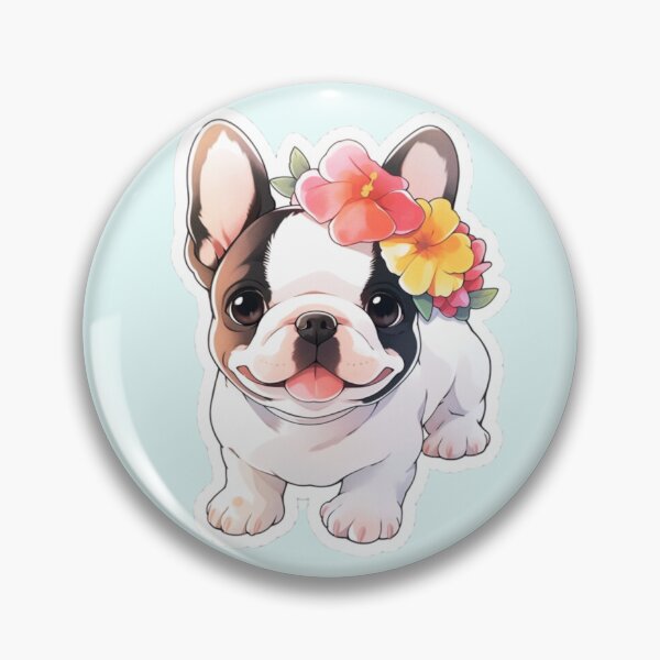 Item preview, Flower Frenchie, White and Brown designed and sold by SAMicrogreens.