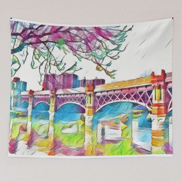Item preview, Bridge reflected on river designed and sold by George Hutton Hunter.