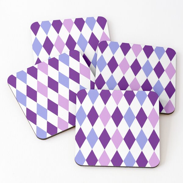 Item preview, harlequin purple lavender blue diamond pattern || geometric shapes designed and sold by wordznart.