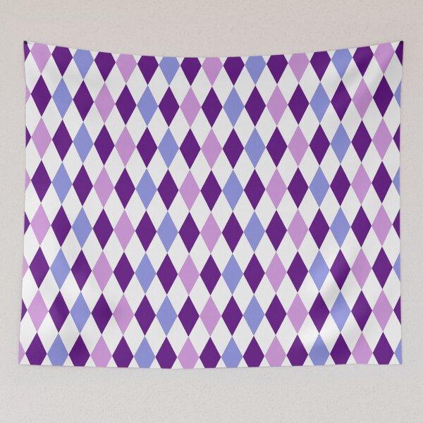 Item preview, harlequin purple lavender blue diamond pattern || geometric shapes designed and sold by wordznart.