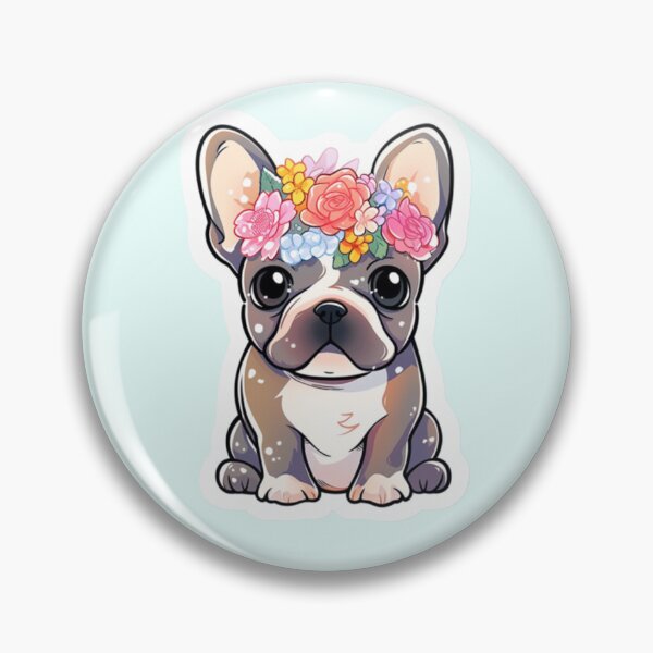 Item preview, Flower Frenchie, Gray and White designed and sold by SAMicrogreens.