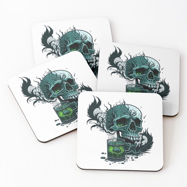 Item preview, Sinister Sips: Skull's Absinthe Awakening designed and sold by ArtsyFusion.
