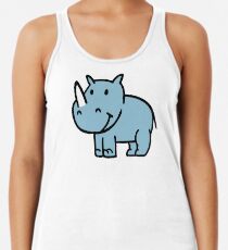 Blaues Nashorn Racerback Tank Top