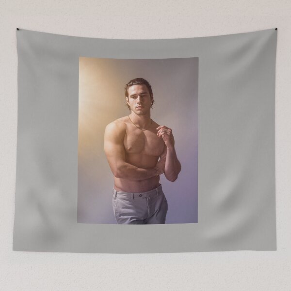 Item preview, Three quarters shot of handsome shirtless athletic young man designed and sold by Mercurius-M.