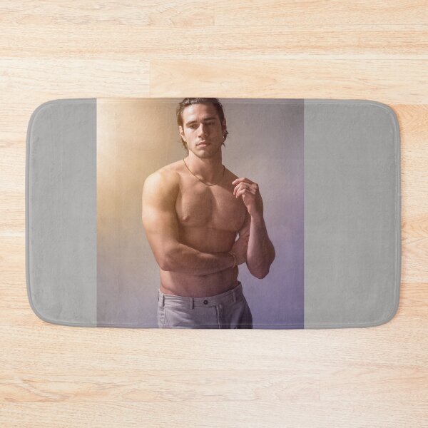 Item preview, Three quarters shot of handsome shirtless athletic young man designed and sold by Mercurius-M.