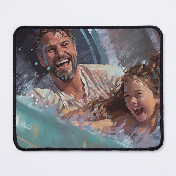 Item preview, Joyful Chaos - Rollerwave Ride: A Father and Daughter's Exhilarating Water Slide designed and sold by Digital-Art-Co.