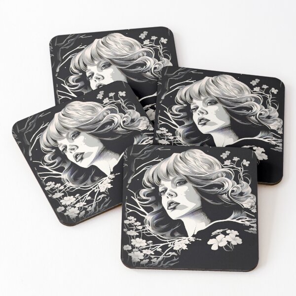 Artikelvorschau, Ukiyo-e Fairy Tale Female Empowerment Black and White Female Portrait entworfen und verkauft von BrandonArtWorld.