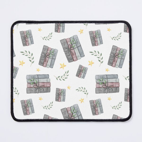 Item preview, Watercolor Bookish Light Book Illustration Pattern with Plants and Stars designed and sold by Simply Magic Supply.