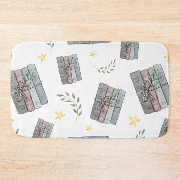 Item preview, Watercolor Bookish Light Book Illustration Pattern with Plants and Stars designed and sold by Simply Magic Supply.