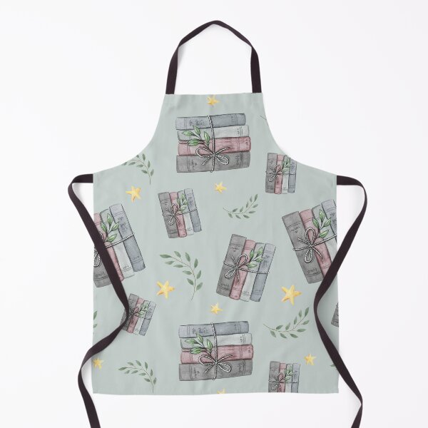 Item preview, Green Watercolor Bookish Light Book Illustration Pattern with Plants and Stars designed and sold by Simply Magic Supply.