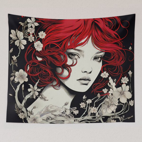 Item preview, Ukiyo-e Fairy Tale Female Empowerment Black and White Female Portrait designed and sold by BrandonArtWorld.