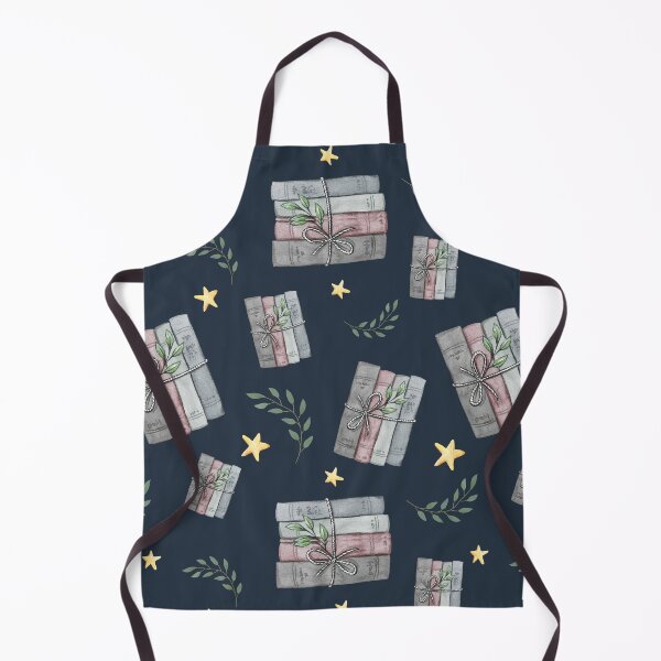Item preview, Blue Watercolor Bookish Light Book Illustration Pattern with Plants and Stars designed and sold by Simply Magic Supply.