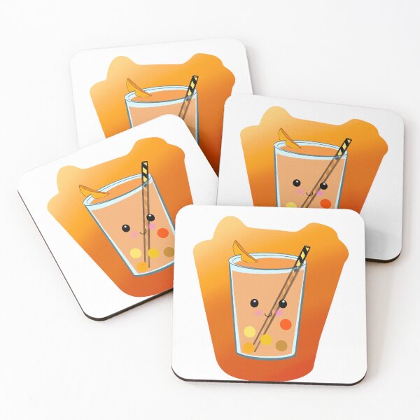 Aperçu de l'œuvre Boba orange souriant créée et vendue par WhimsysWhatnots.