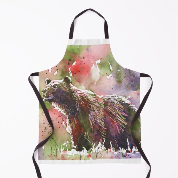 Item preview, Colorful watercolor painting grizzly bear animal home decor designed and sold by rfoxphoto.