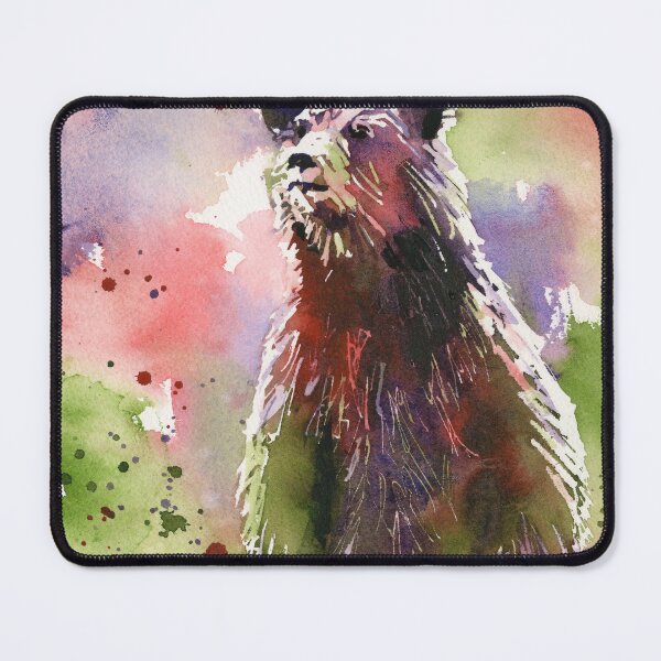 Item preview, Colorful watercolor painting grizzly bear animal  designed and sold by rfoxphoto.