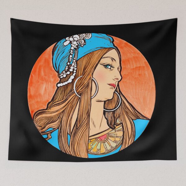 Item preview, Vintage Stained Glass Lady Remix designed and sold by SpiritedArtwork.