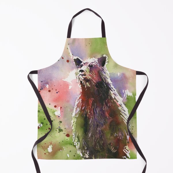 Item preview, Colorful watercolor painting grizzly bear animal designed and sold by rfoxphoto.