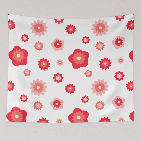 Item preview, Retro Red Pink Flower Color Burst Starburst Pattern designed and sold by Simply Magic Supply.
