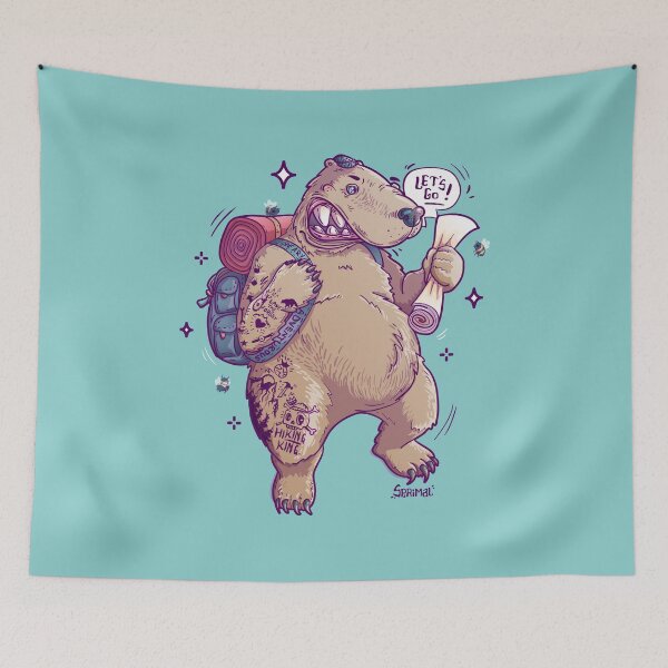 Item preview, Beary Adventurous the Curious Bear Hiker designed and sold by SPIRIMAL.