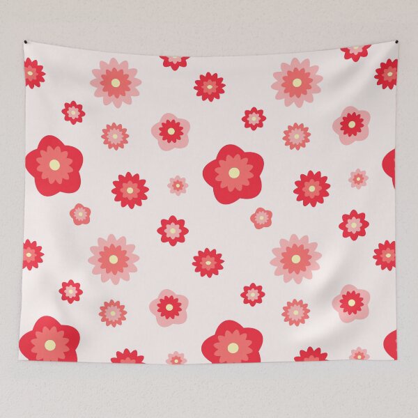Item preview, Retro Red Pink Flower Color Burst Starburst Pattern designed and sold by Simply Magic Supply.