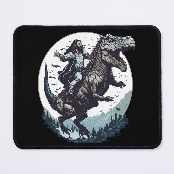 Item preview, Jesus on a Dinosaur Funny Religious Memes Humorous Christian designed and sold by MerchLovers.