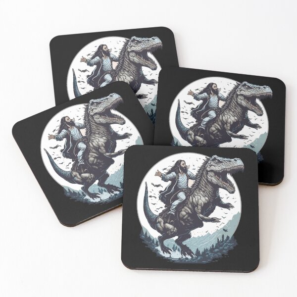 Item preview, Jesus on a Dinosaur Funny Religious Memes Humorous Christian designed and sold by MerchLovers.