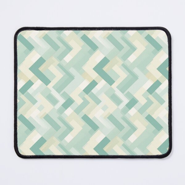 Item preview, Geometric Block Pattern in Green and Cream designed and sold by Moisky Patterns.